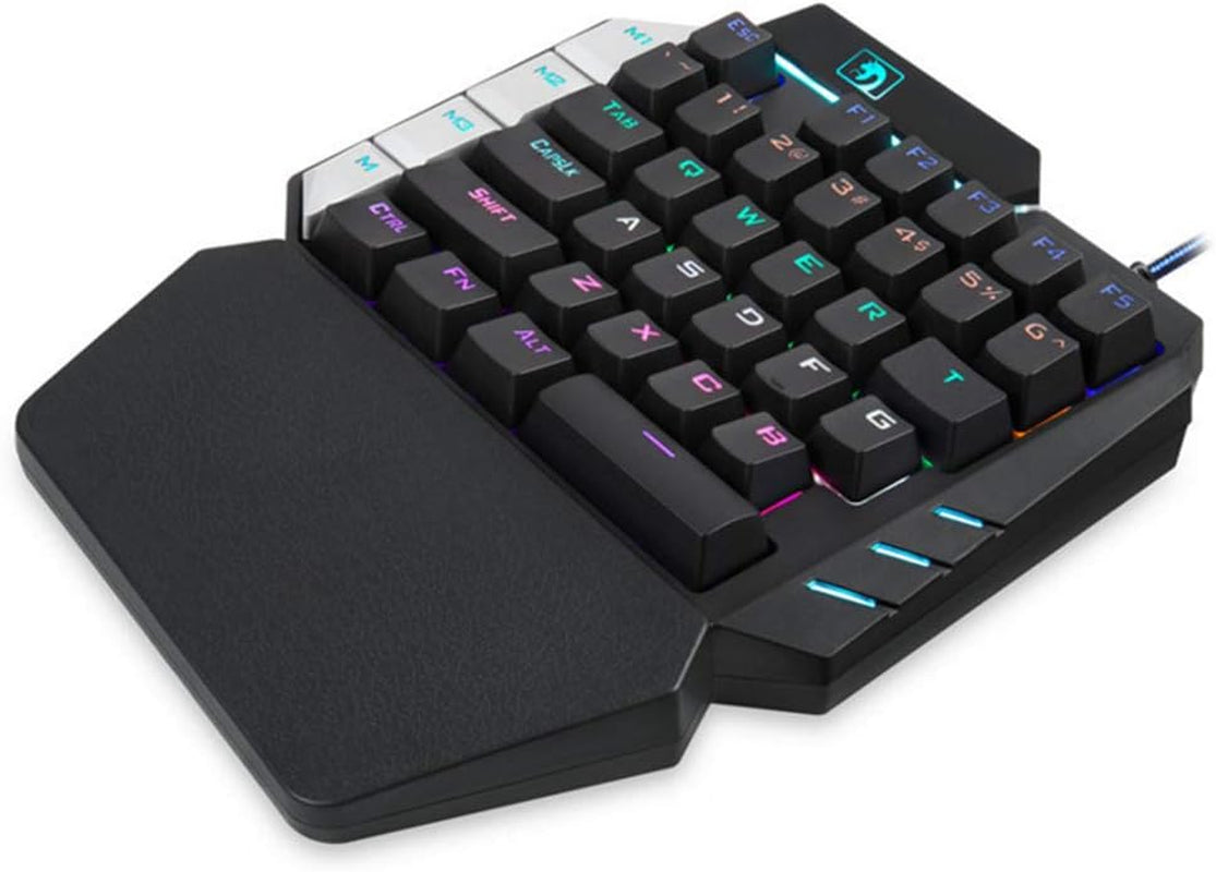 Ouyang RGB Mechanical Keyboard Single Hand Gaming 38-Key 7 Colors LED Backlit USB Wired Multi-Device Gaming Keyboard for Pc/Mac/Ipad/Iphone/Smartphone/Laptop,Compatible with Windows/Apple System  OuYang   