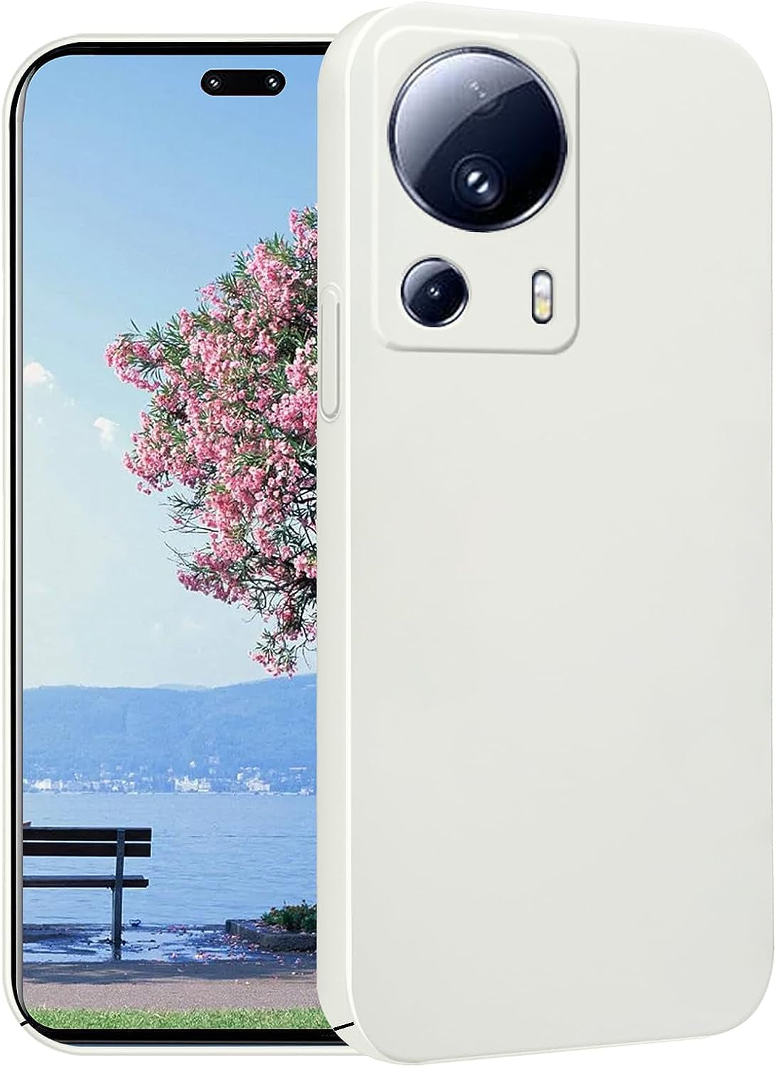 Yarxiawin for Xiaomi 13 Lite Case Shockproof Pink, Xiaomi 13 Lite Phone Case Thin Hard PC Protective Case Anti-Fingerprint Cover with Ultimate Delicate Touch Feeling (Dark Blue)  Yarxiawin White  