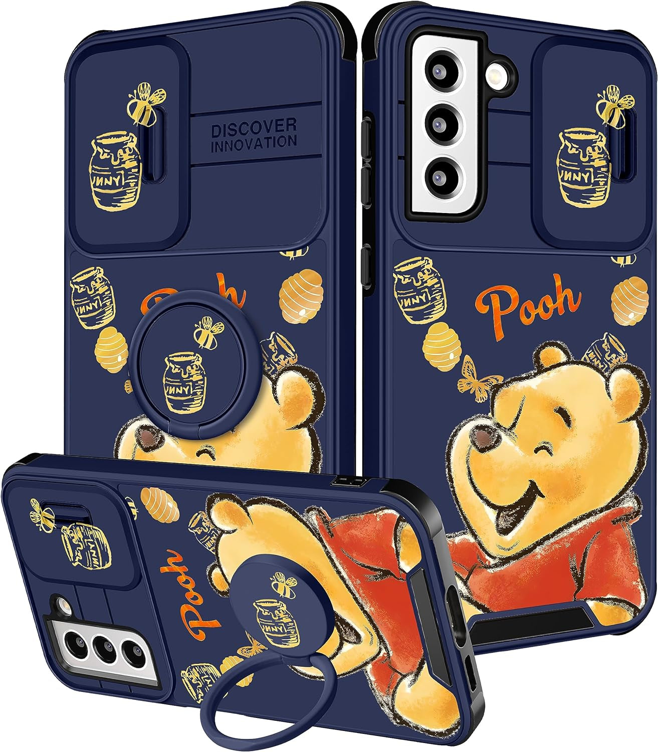 Oqpa for Samsung Galaxy S22 plus Phone Case Cute Cartoon Galaxy S22 plus Case with Camera Cover+Ring Holder for Women Girly Girls Boys Kids Kawaii Funny Case for Samsung S22 Plus, Minn Micki  meitong2020 Weini  