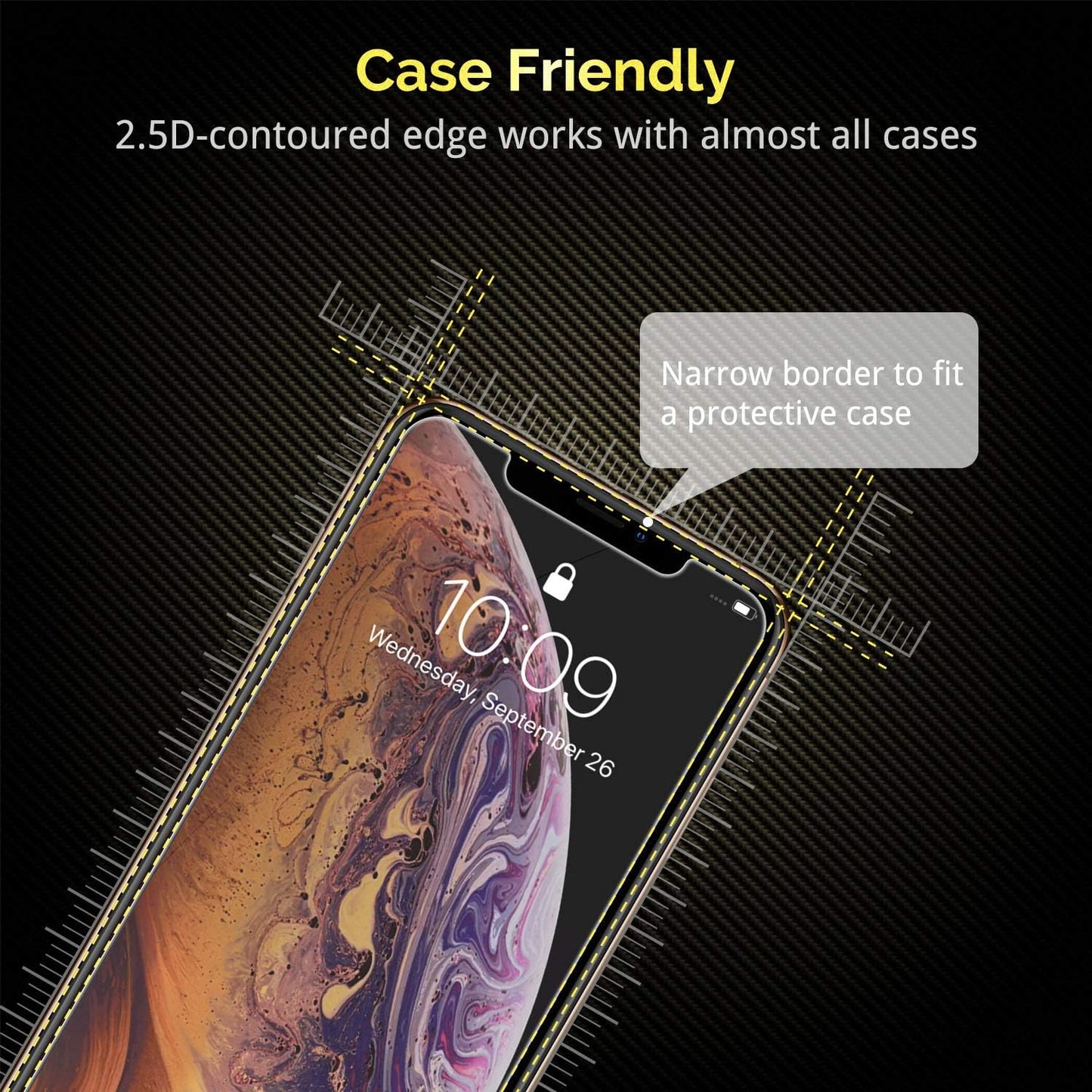 Unbreakcable 3-Pack Screen Protector for Iphone X/Iphone Xs/Iphone 11 Pro 5.8", 9H Premium Tempered Glass Screen Protector for Iphone X/Iphone Xs/Iphone 11 Pro [Easy Install, No Bubble, Anti-Scratch]  UNBREAKcable   