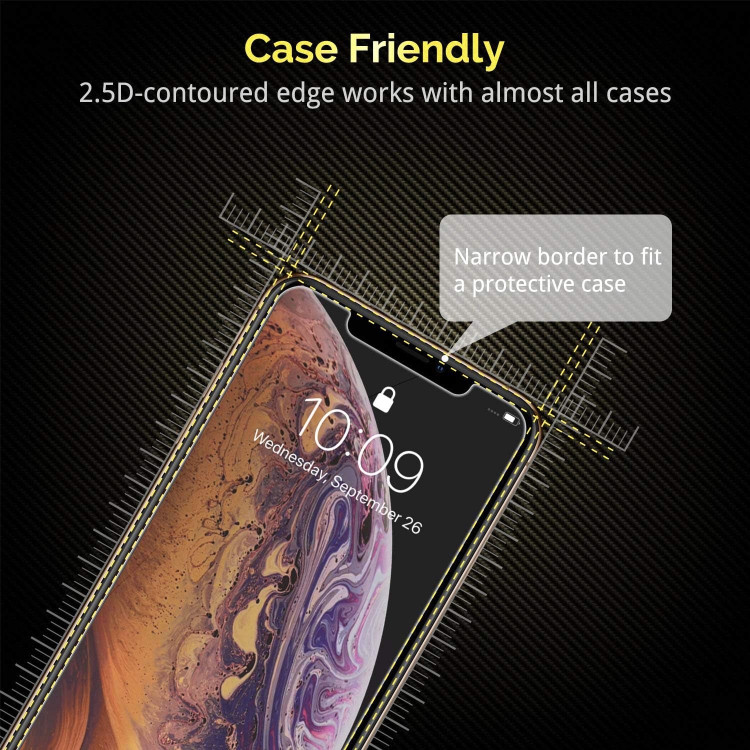 Unbreakcable 3-Pack Screen Protector for Iphone X/Iphone Xs/Iphone 11 Pro 5.8", 9H Premium Tempered Glass Screen Protector for Iphone X/Iphone Xs/Iphone 11 Pro [Easy Install, No Bubble, Anti-Scratch]  UNBREAKcable   