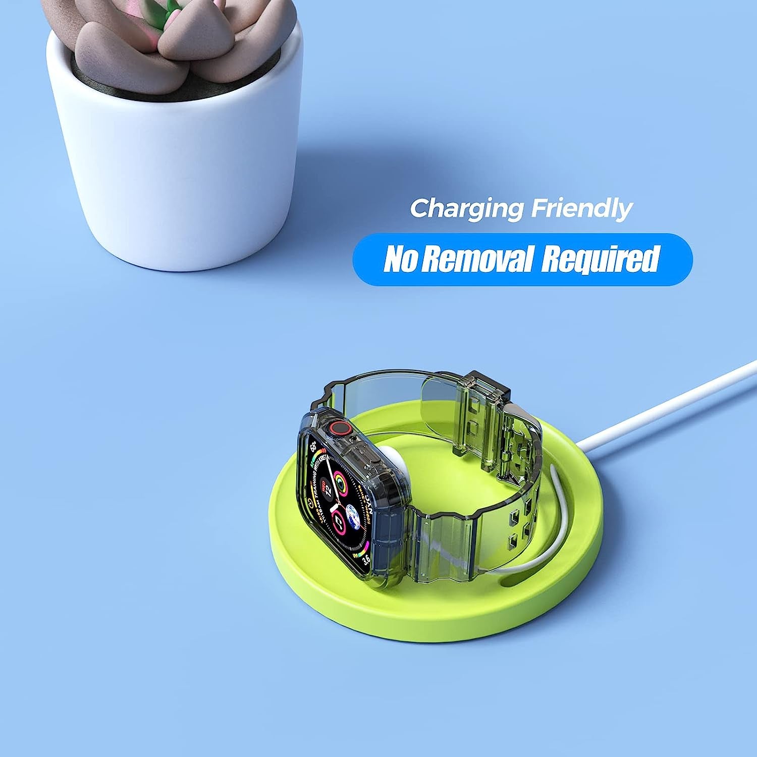 Clear Watch Band for Apple Watch 38Mm 40Mm 41Mm Transparent Crystal Bumper Case Band Compatible with Apple Watch Series 8 SE 7 6 5 4 3 2 1 (Black 38/40/41Mm)  NotoCity   