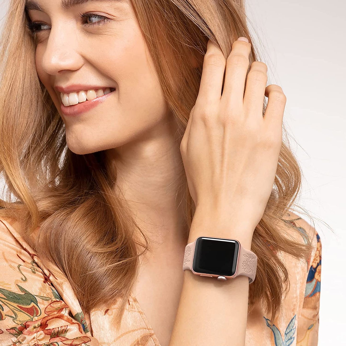 3 Pack Sunflower Engraved Bands Compatible with Apple Watch Band 38Mm 40Mm 41Mm 42Mm 44Mm 45Mm 49Mm Women Girl, Flower Silicone Wrist Bands Strap Compatible with Iwatch Series 8 7 6 5 4 3 2 1 SE Ultra  SNBLK   