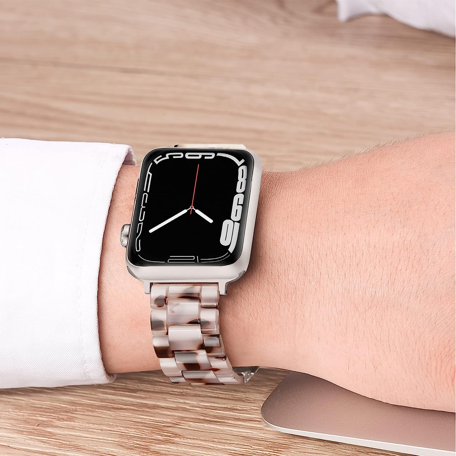 YGTIECS Starlight Apple Watch Band 41Mm 40Mm 38Mm, Super Lightweight, Comfortable, Compatible with Apple Watch Series 8 & 7, Fashionable for Apple Watch Series 8 7 SE 6 5 4 3 2 1-Black Tortoise Flower  YGTIECS   