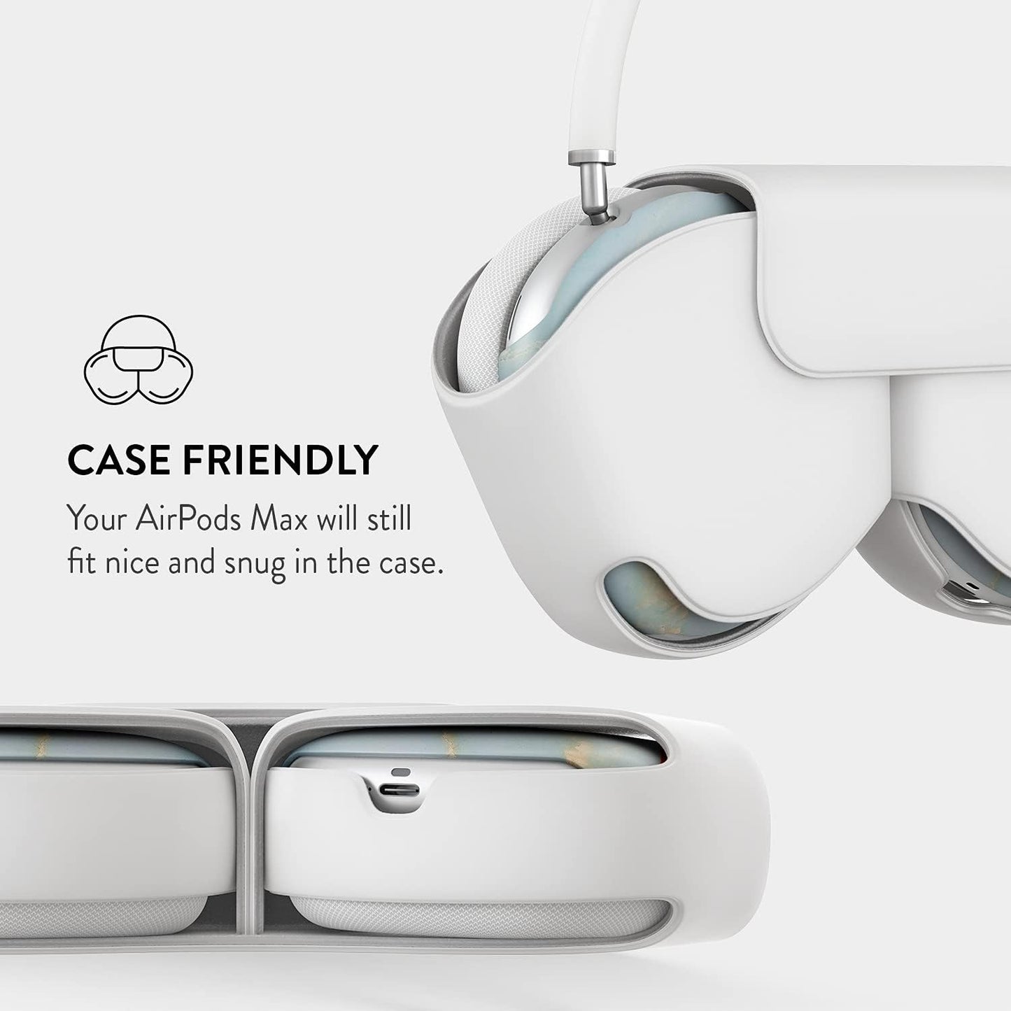 Burga Airpod Hardcase Compatible with Apple Airpods MAX Case, Sky Blue Mint Green Gold Dusts Marble Turquoise Azure Ocean Cute Case for Women, Protective Hard Plastic Case Cover  BURGA   