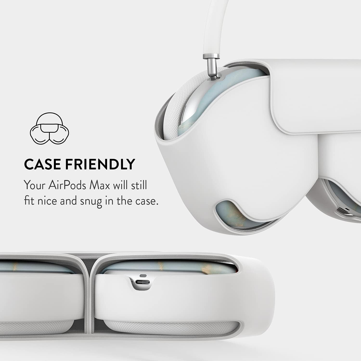 Burga Airpod Hardcase Compatible with Apple Airpods MAX Case, Sky Blue Mint Green Gold Dusts Marble Turquoise Azure Ocean Cute Case for Women, Protective Hard Plastic Case Cover  BURGA   