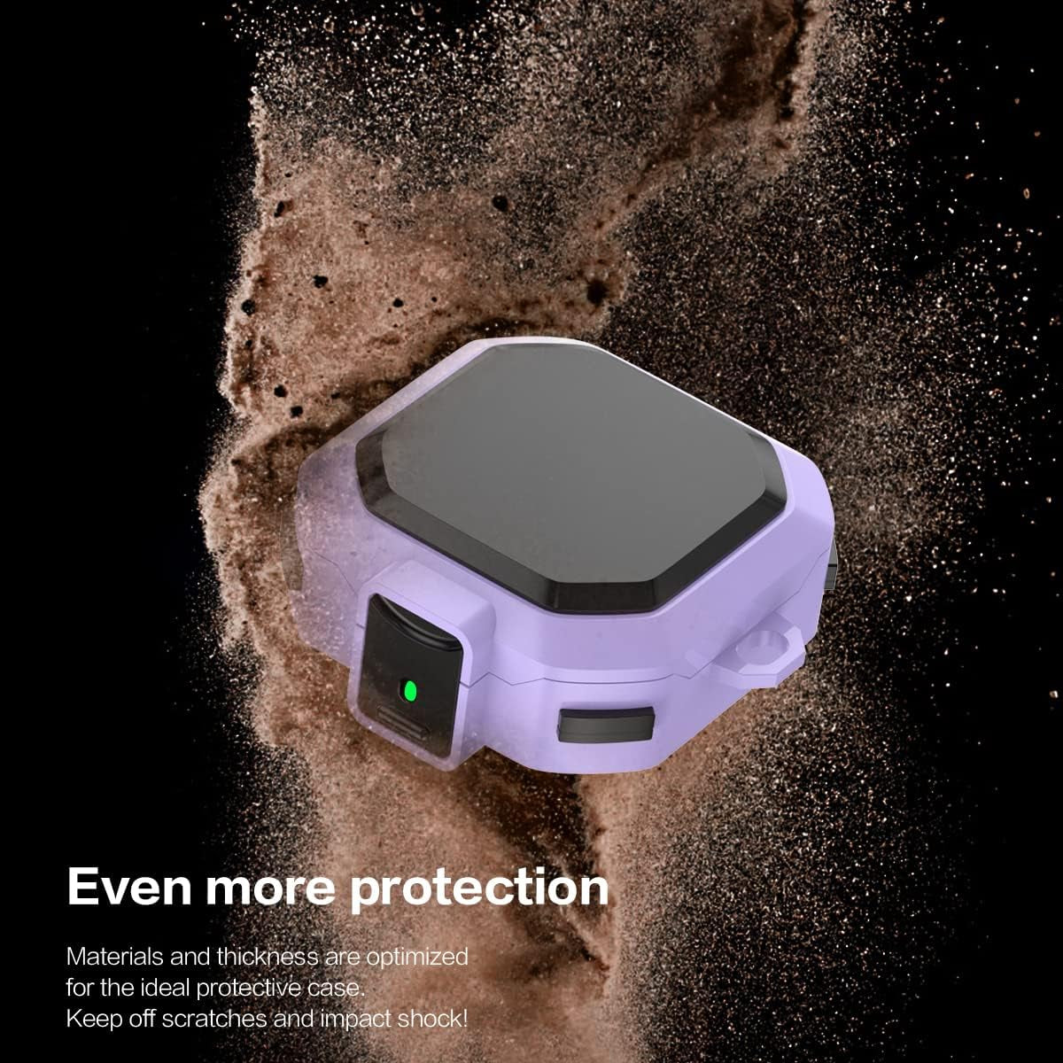 [With Lock] Armor Cover for Galaxy Buds Pro Case/Galaxy Buds 2 Case/Galaxy Buds Live Case,Shockproof PC+TPU Protective Cover for Samsung Buds 2/Buds Pro/Buds Live with Fashion Candy Keychain(Purple)  YIPINJIA   