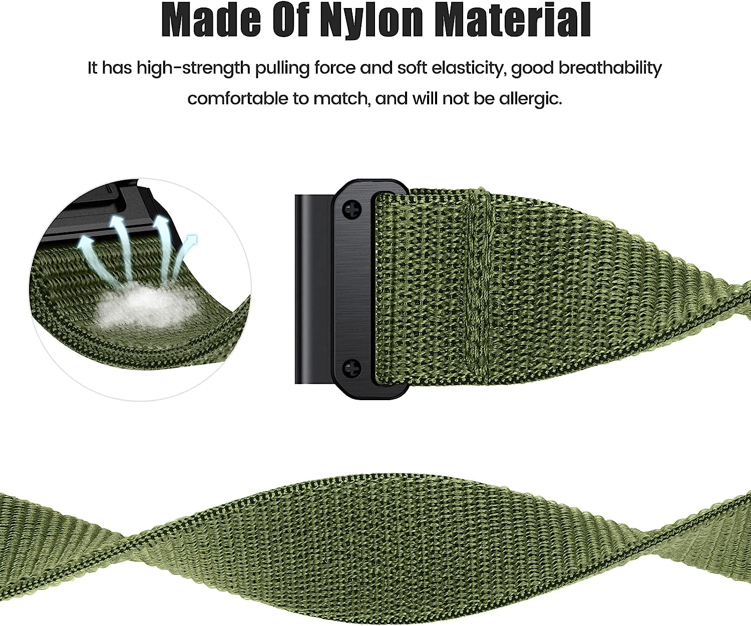 CUZOW Nylon Velcro Bands Compatible with Fenix 7/Fenix 6/6 Pro/Fenix 5/5 Plus/Epix 2, 22Mm Quick Easy Fit Nylon Watch Band Breathable Replacement for Forerunner 935/945/Approach S60/S62/Quatix 5/6  CUZOW   