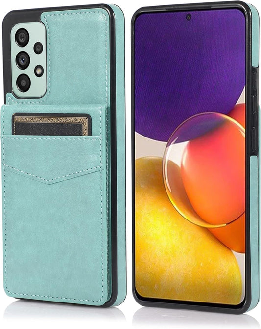 ZZXX Samsung Galaxy A53 5G Case Wallet Dual Layer Lightweight Premium Leather with Card Slots Kickstand Flip Case Protective Case for Samsung Galaxy A53 Wallet Case(Mint Green-6.5 Inch)  ZZXX   