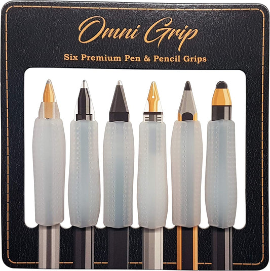 Omni Grip 6-Pack of Premium Comfort Grips, Perfect for Apple Pencil, Apple Pencil 2, Styluses, Pens and Pencils  Chrome Cherry   