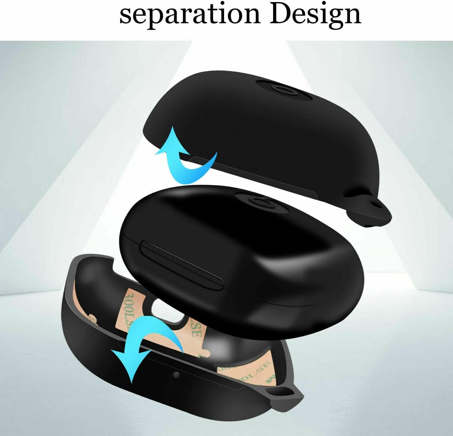 Fastsun Earphone 360° Protective Cover Silicone Case with Keychain Compatible with Beats Powerbeats Pro (Black)  Fastsun   