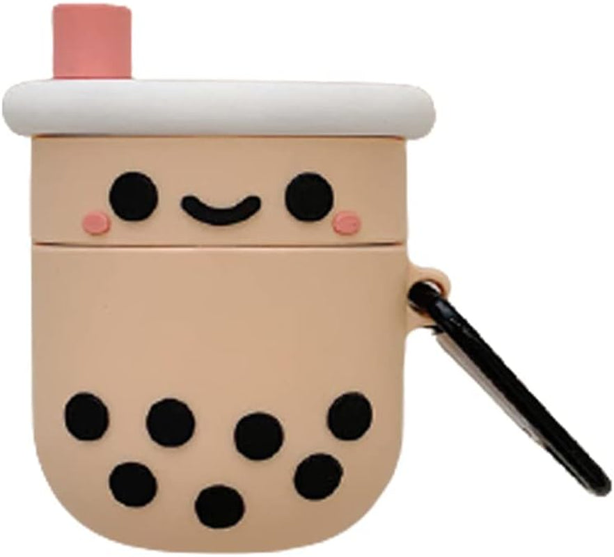 ZOSTLAND Wireless Earphone Case, Adorable Mouse Thick Soft Portable Keychain Finger Ring Protective Silicone Skin Cover Case Compatible with Apple Airpods Case 2&1 (Airpods 1/2,Mouse)  ZOEAST Bubble Tea  