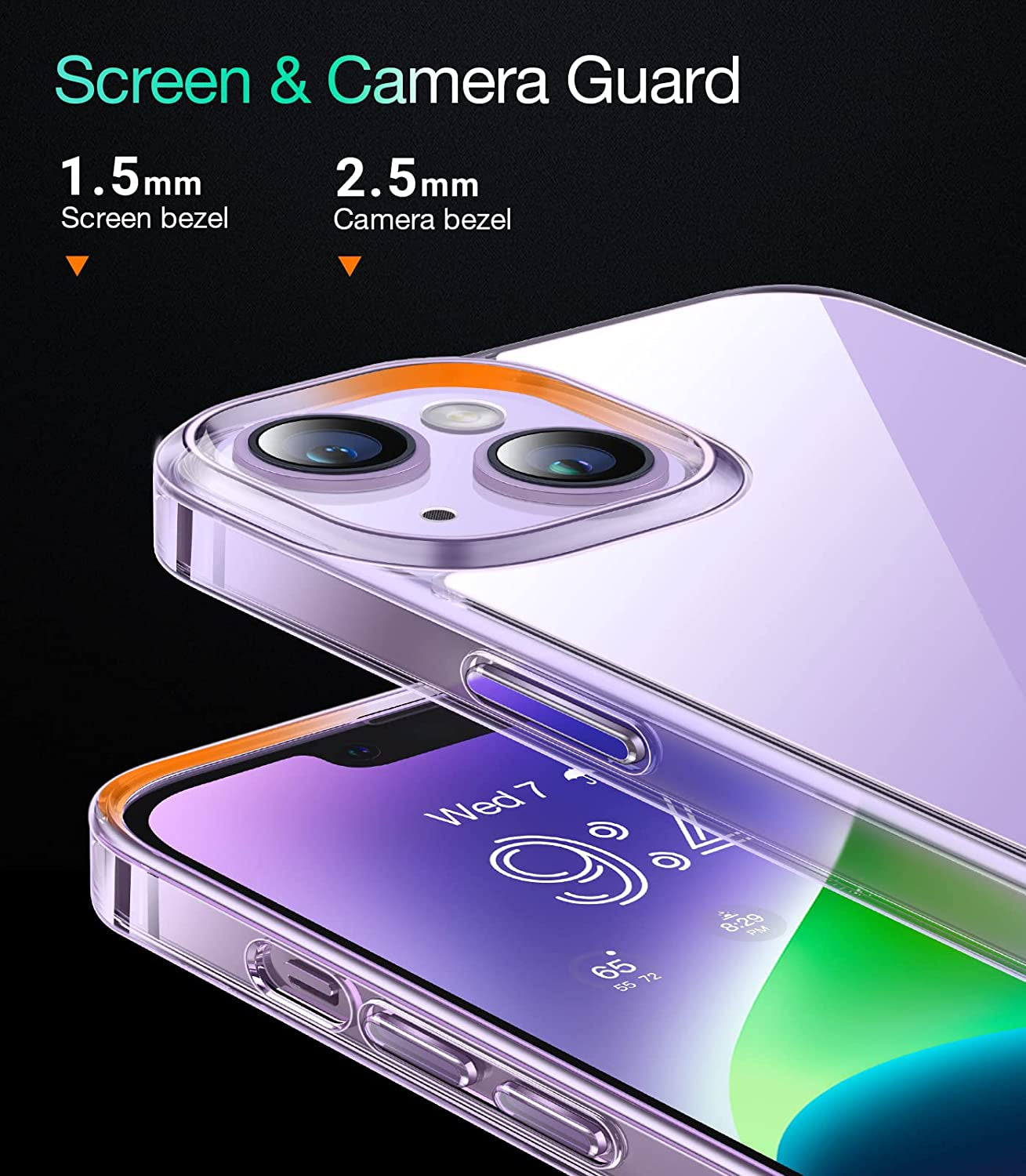 TORRAS Moonclimber for Iphone 14 plus Case, [3 Stand Ways][Non-Yellowing] Military Grade Shockproof Protective Slim Hard Clear Phone Case with Stand 6.7'' 2022, Purple  TORRAS   