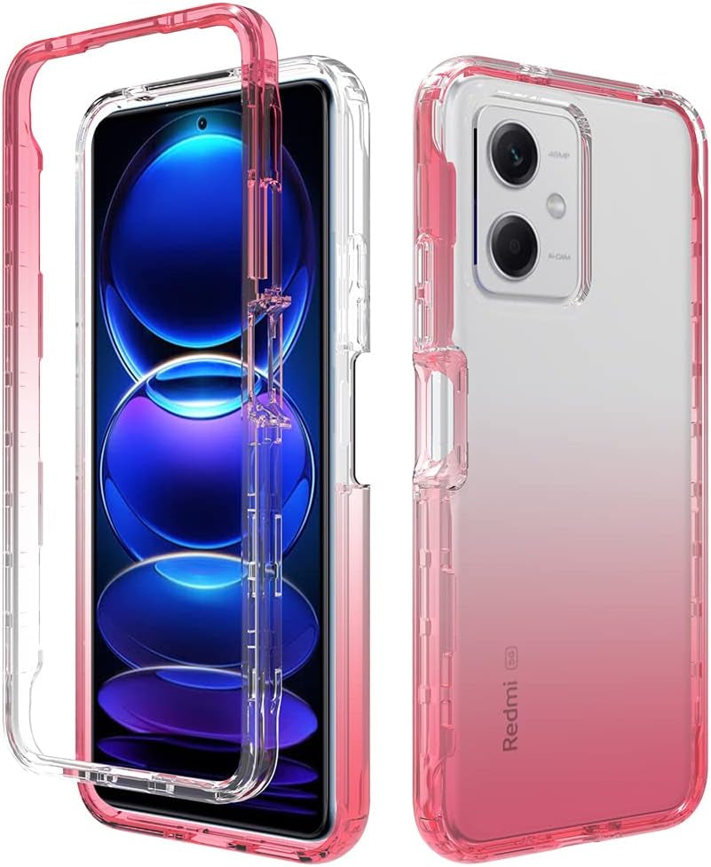Pzwoxukhov Case for Redmi Note 12 Pro 5G Case Cover,Case for Xiaomi Poco X5 Pro High Transparency，Gradient Color,Anti-Drop Shock Absorption Case Black  Pzwoxukhov Red Redmi Note 12 5G / Xiaomi Poco X5 