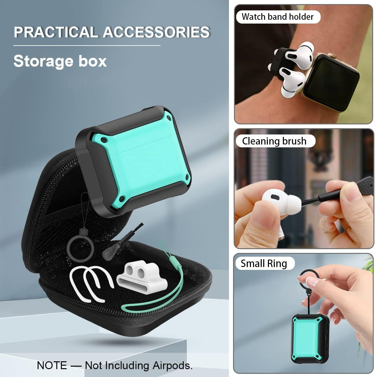 [14 in 1 Set] for Airpods Pro 2Nd Generation Case Cover, Silicone Airpod Pro 2 Case Cover for Men Women with Lanyard, Shock-Absorbing Protective Case for Airpods Pro 2Nd Generation 2022 - Mint Blue  TOLUOHU   