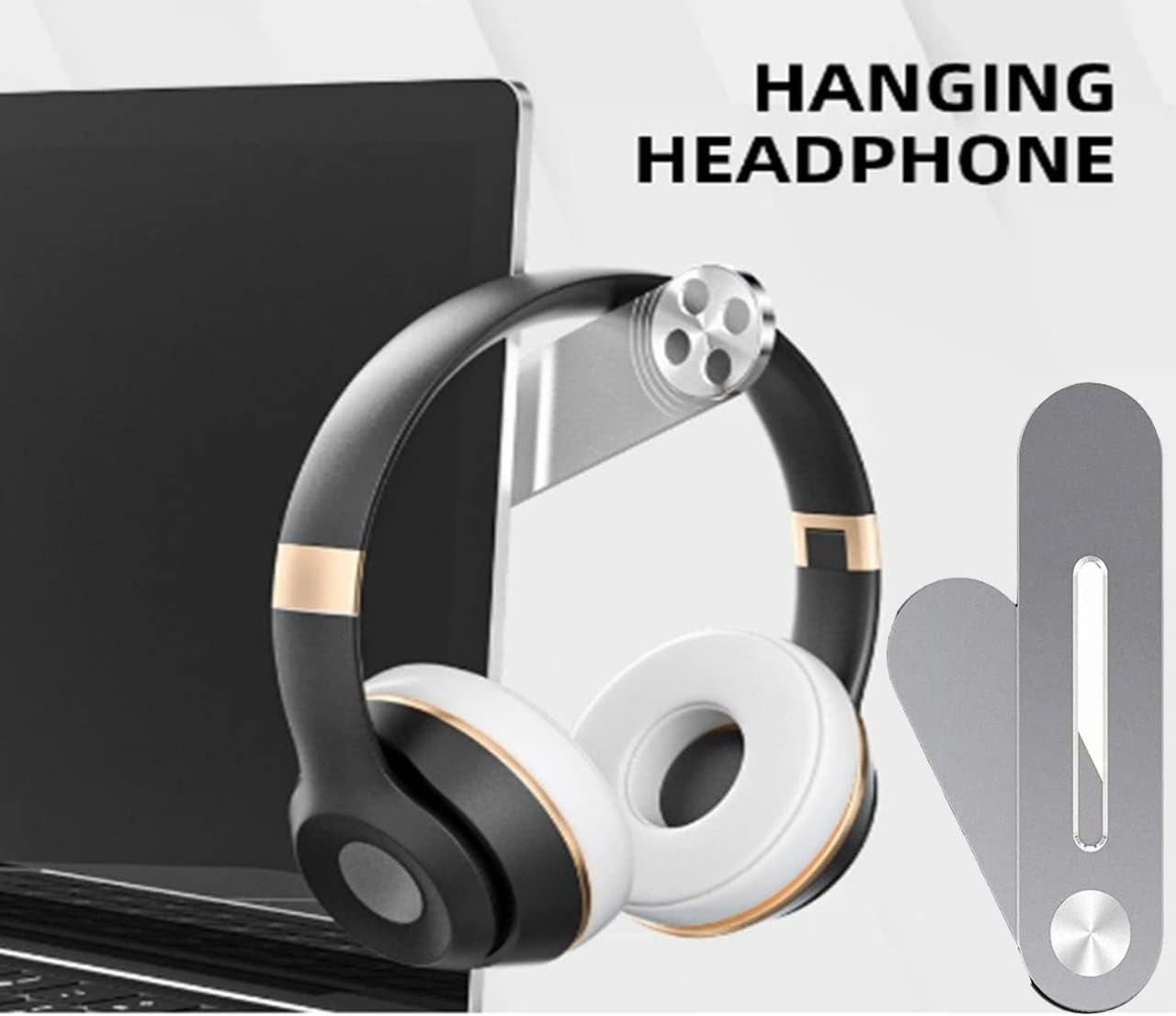 REYPAZ Adjustable Laptop Side Mount Clip, Phone Holder for Laptop - Laptop Stand Computer Monitor Expansion Bracket Compatible with All Cell Phones  REYPAZ   