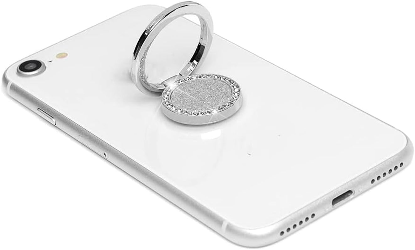 Mavis'S Diary Bling Cell Phone Ring Stand Holder, Universal 360 Rotation Metal Buckle Tablet Finger Grip Kickstand Compatible with Iphone Galaxy LG Google Moto All Smartphones(Silver)  Mavis's Diary   
