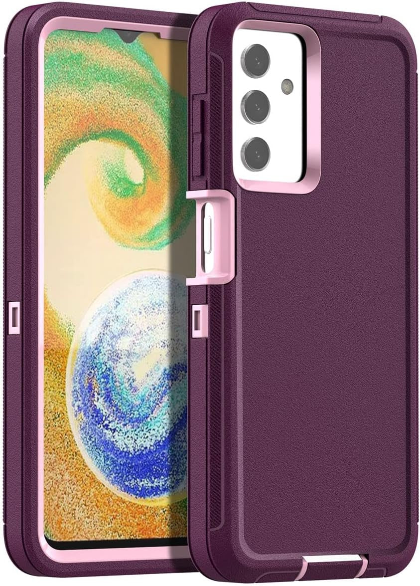 Aicase for Galaxy A04S/A13 Case(6.5")+Belt Holster,Heavy Duty 3-Layer Rugged Phone Cover,Durable Military Grade Protection Shockproof/Drop Proof/Dust-Proof Protective for Samsung A04S/A13 5G 2022  AICase Night Purple/Pink_01  