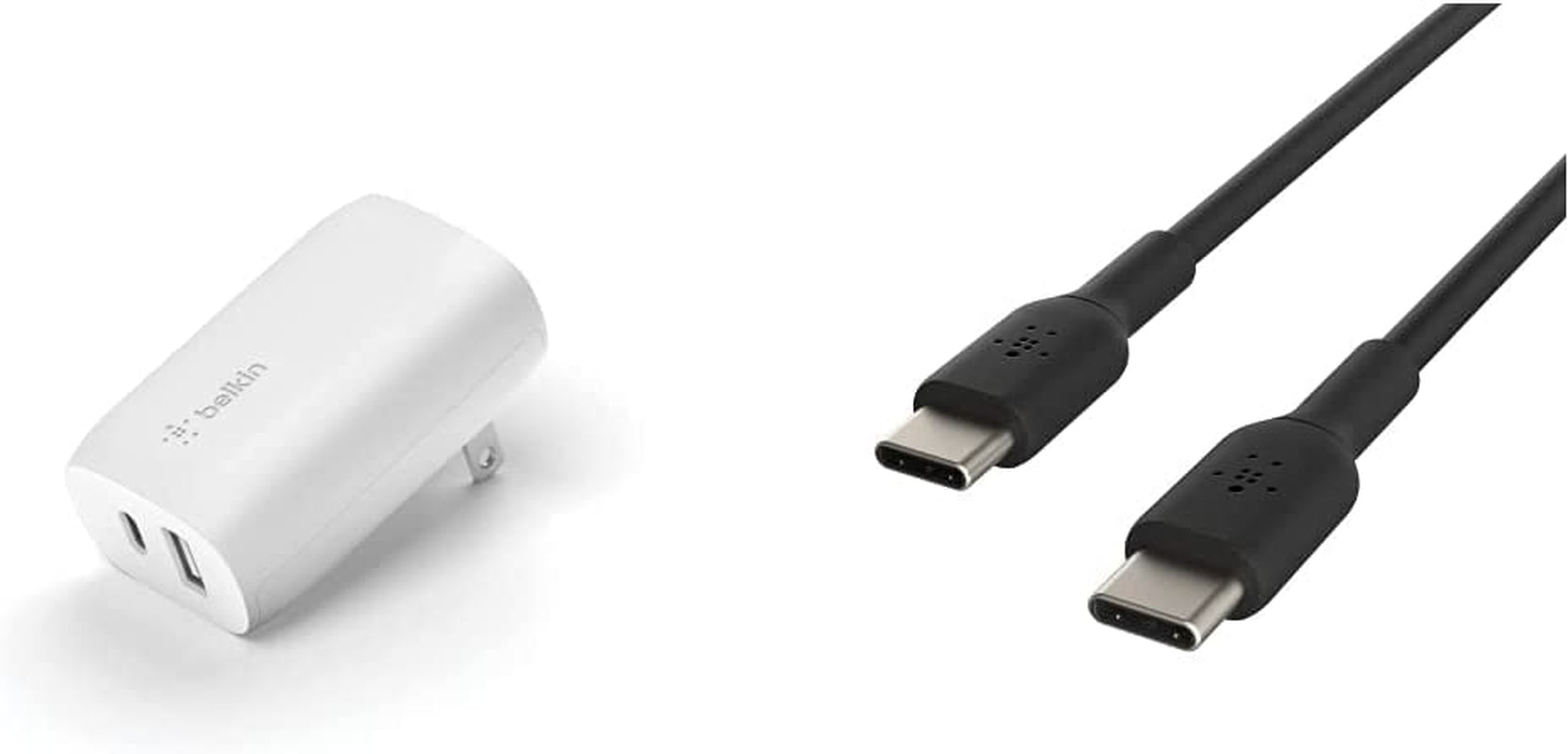 Belkin 37 Watt USB C Wall Charger - Power Delivery 25W USB C Port + 12W USB a Port for PPS Charging Apple Iphone 14, 14 Pro, 14 Pro Max, 13 Pro, 13 Pro Max, Galaxy S21 Ultra & More  Belkin Dual USB-C & A Port Charger + Cable 