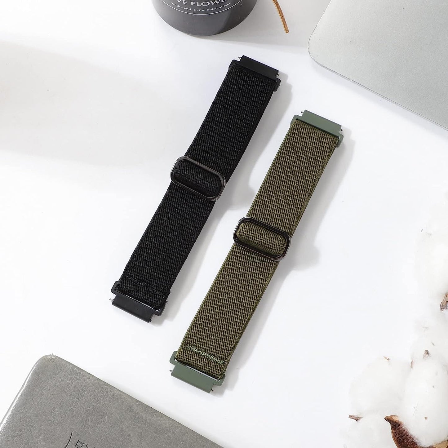 2 Pack Stretchy Nylon Watch Bands Compatible with Garmin Venu/Venu Sq, 20Mm Loop Elastic Straps for Garmin Vivoactive 3,Venu 2 Plus/Venu Sq 2,Forerunner 645/55/245 Music for Women Men.  Kollody   