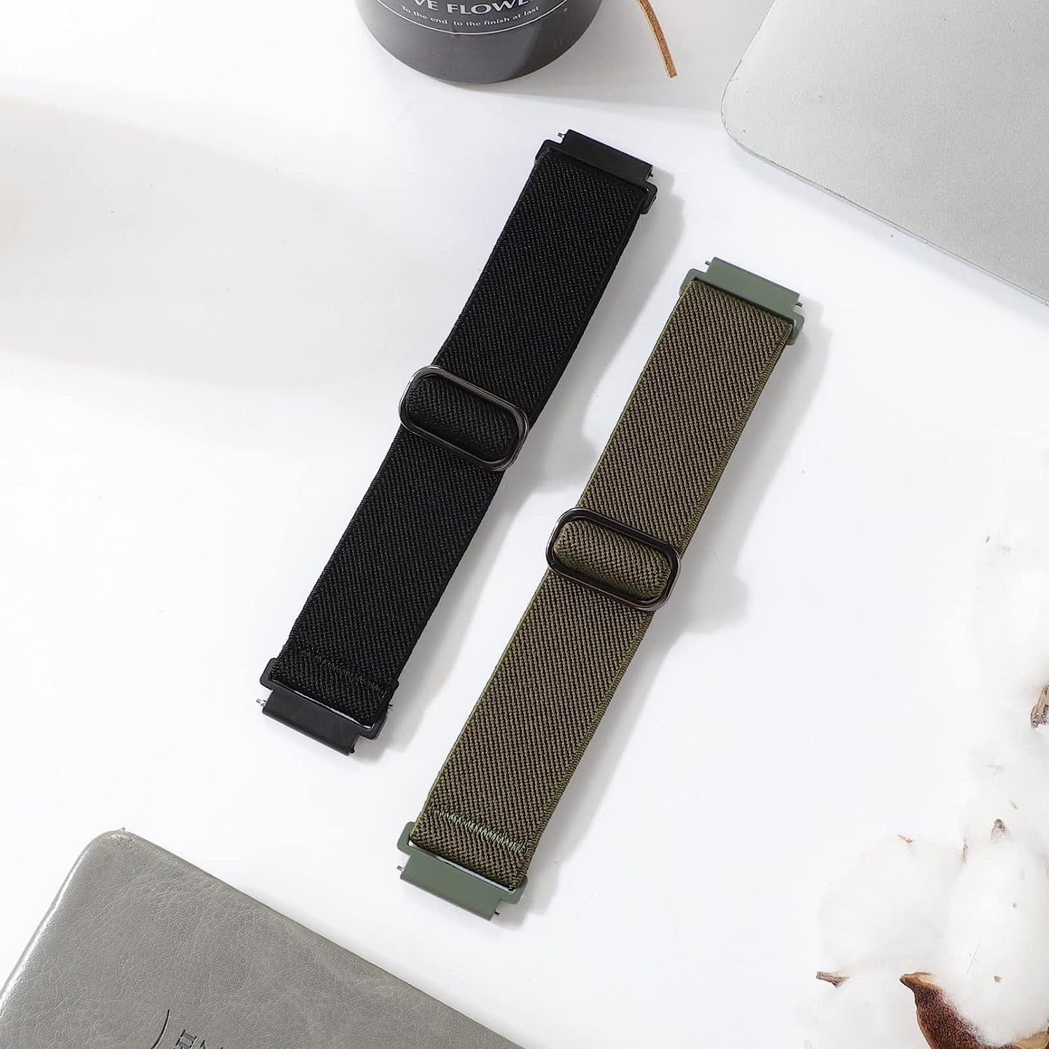 2 Pack Stretchy Nylon Watch Bands Compatible with Garmin Venu/Venu Sq, 20Mm Loop Elastic Straps for Garmin Vivoactive 3,Venu 2 Plus/Venu Sq 2,Forerunner 645/55/245 Music for Women Men.  Kollody   