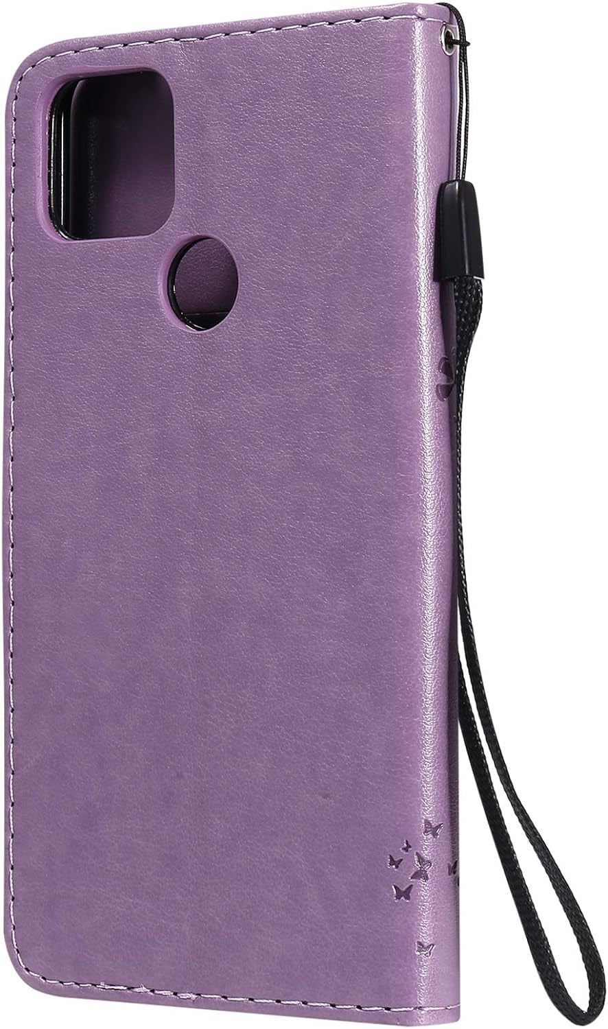 LEMAXELERS Google Pixel 4A 5G Case Embossed Wallet Shockproof Case Flip Premium PU Leather Magnetic Card Slots with Stand Cover for Google Pixel 4A 5G / Pixel 5 XL Wishing Tree Light Purple KT  LEMAXELERS   