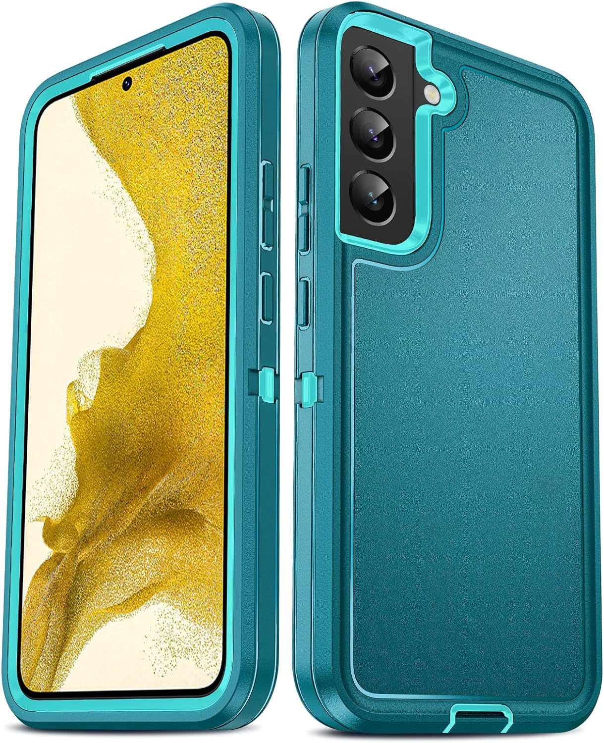 Leyi for S22 plus Case, Galaxy S22 plus Case, 3 in 1 Full Body Shockproof Rubber Dustproof Rugged Defender Protection Case for S22 Plus, Teal  LeYi   