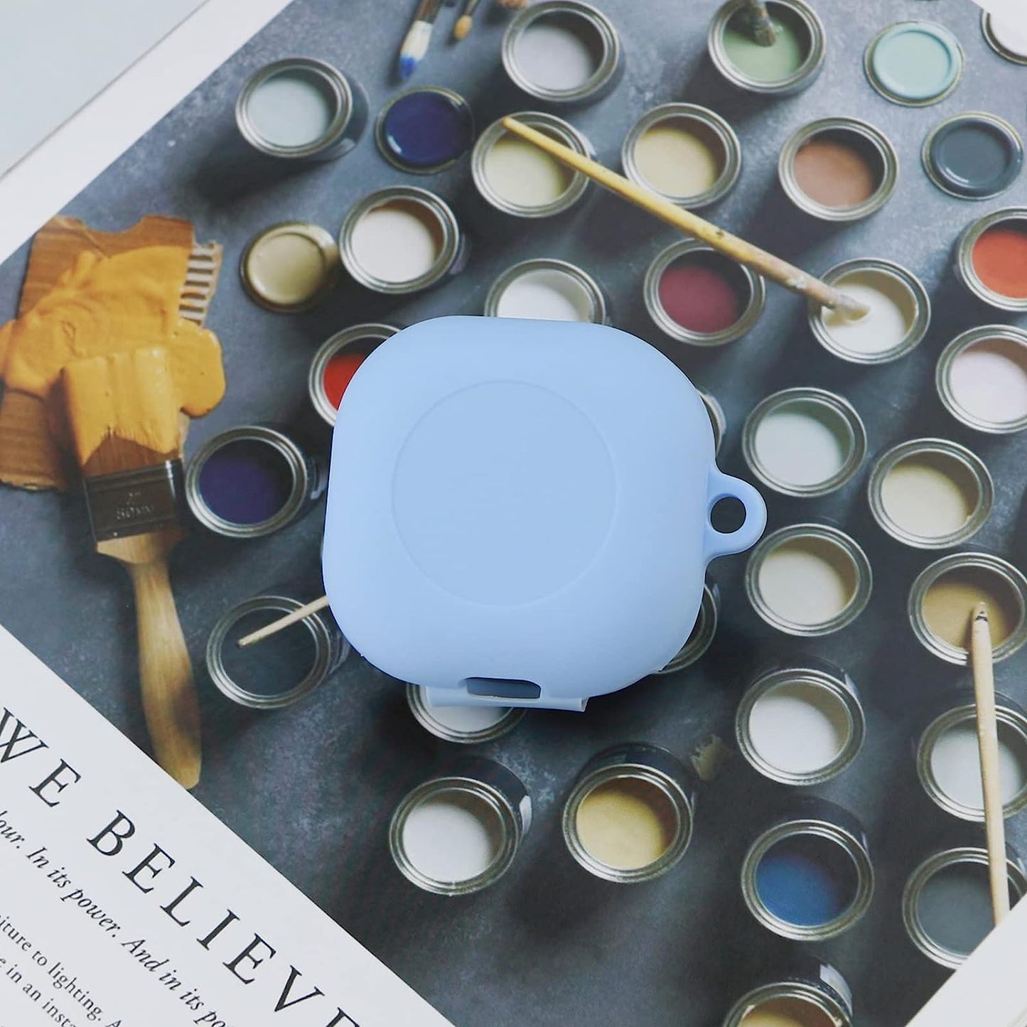 Wonhibo Cute Elephant Case for Samsung Galaxy Buds 2 Pro/Galaxy Buds 2/ Galaxy Buds Pro/Galaxy Buds Live,Blue Silicone Earbuds Cover with Keychain  Wonhibo headphone case   