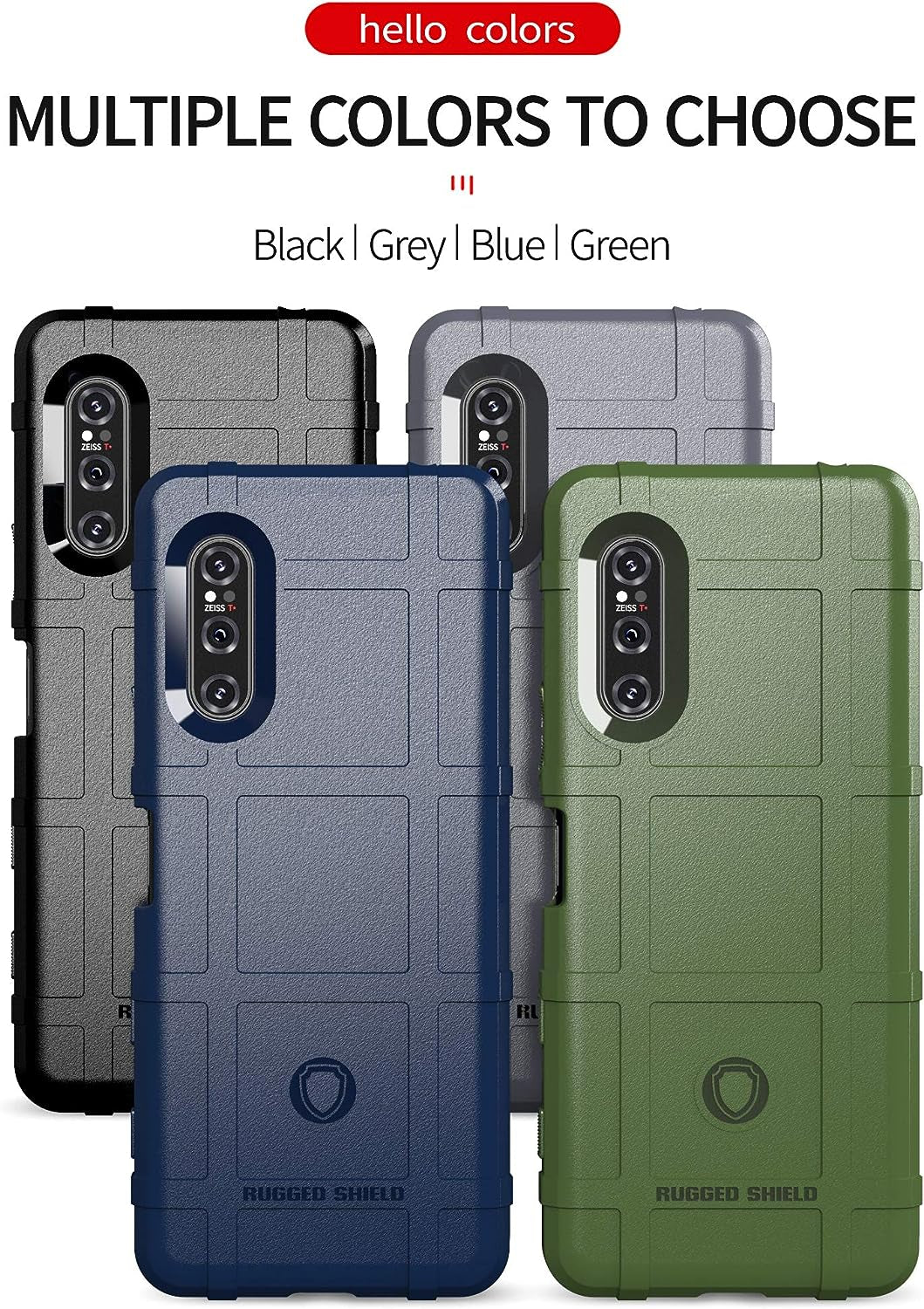 Sony Xperia 5 II Case,Zyzx Heavy Duty Shockproof Military Grade Drop Tested Field Protective Phone Case Super Sturdy TPU Bumper Full Body Rugged Hard Cover for Sony Xperia 5 II, Hd-Black  ZYZX   