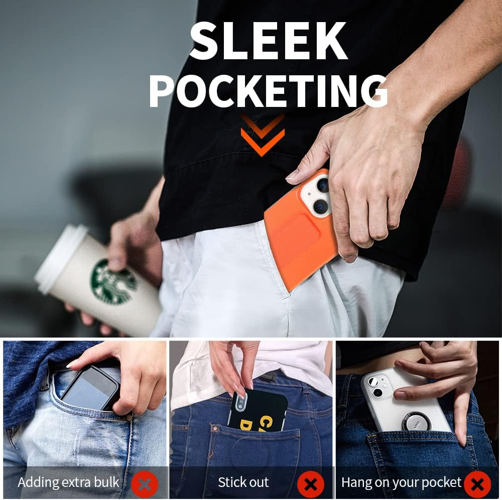 Zvedeng Compatible with Iphone 13 Mini Kickstand Case, Vertical Horizontal Stand Hand Strap with Detachable Lanyard Wrist Sling Slim Fit Cover Upgraded Shockproof Case for Iphone 13 Mini 5.4'' Orange  ZVEdeng   