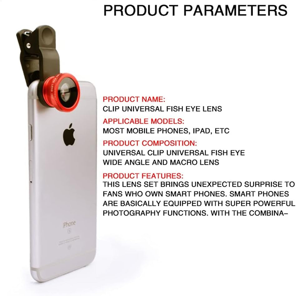 ZHUHW 3In1 Fisheye Phone Lens 0.67X Wide Angle Zoom Lens Fish Eye Macro Lenses Camera Kits with Clip Lens on the Phone for Smartphone  zhhuyr   