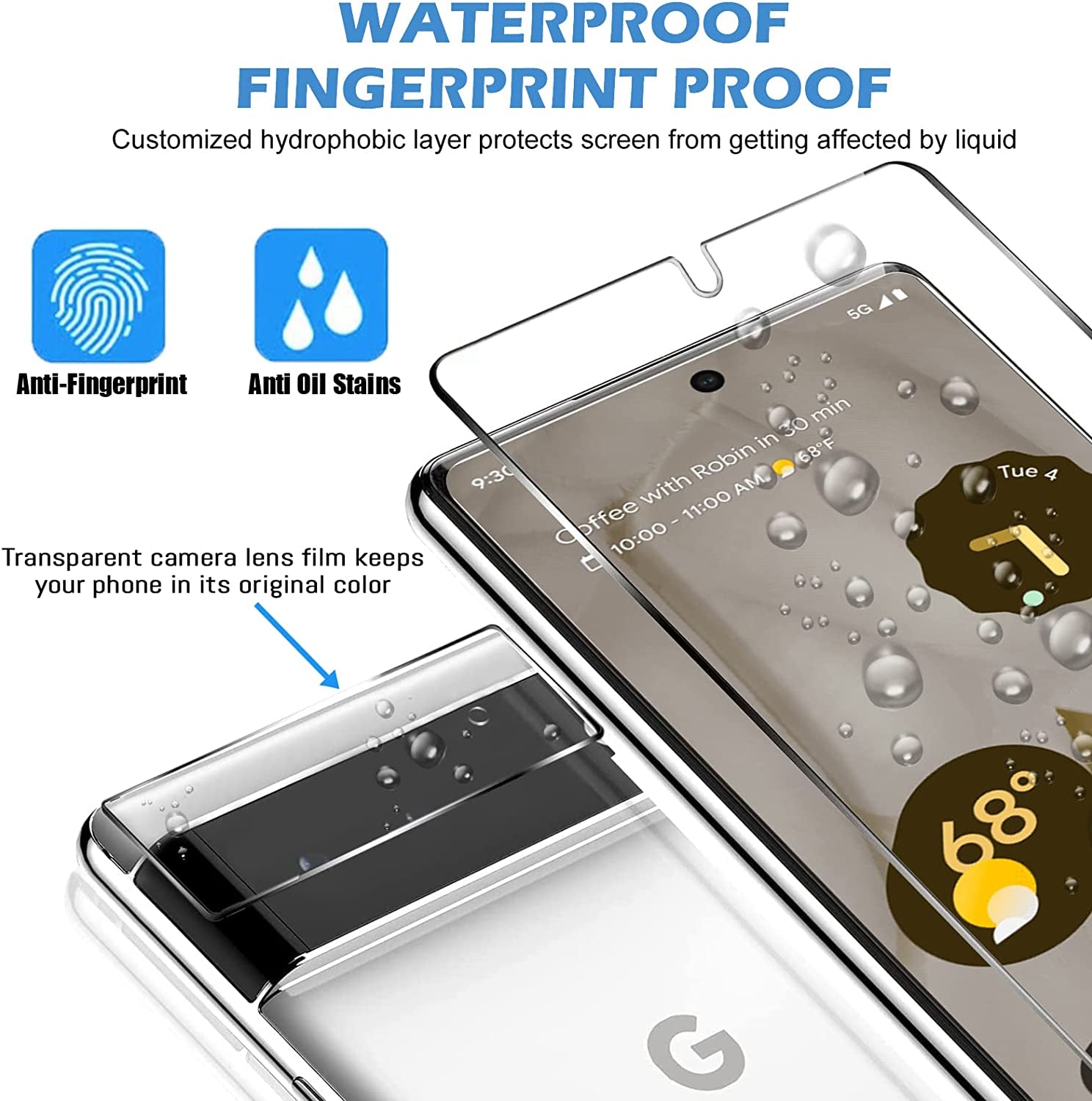 [4+3Pack] Glass Screen Protector for Google Pixel 7, 9H Tempered Glass, Ultrasonic Fingerprint Compatible,Hd Clear Case Friendly for Google Pixel 7 5G Glass Screen Protector  Samcorn   