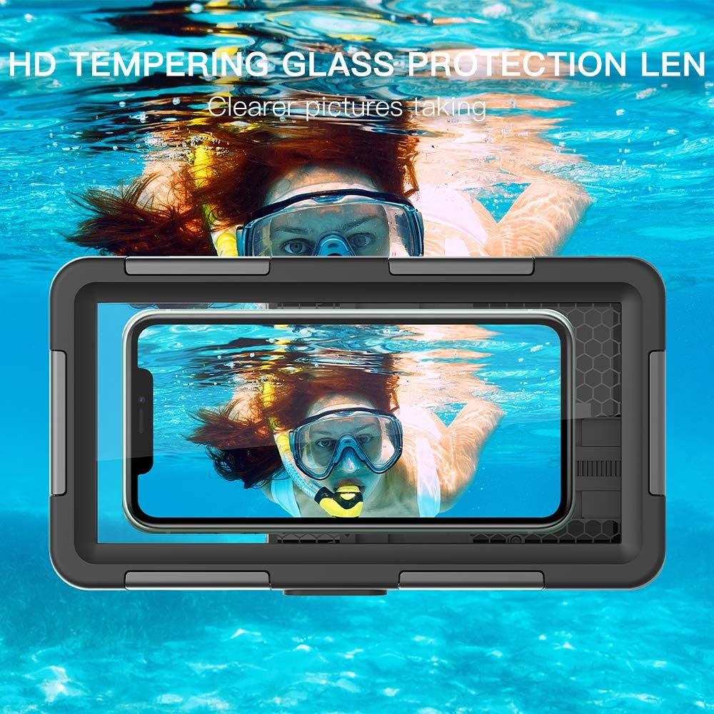 LANYOS Compatible for Samsung Galaxy and Iphone Series Professional [15M/50Ft] Diving Snorkeling SG Waterproof Case, Full Body with Built in Screen Protector Clear Cover (Second Generation Orange)  LY LANYOS   