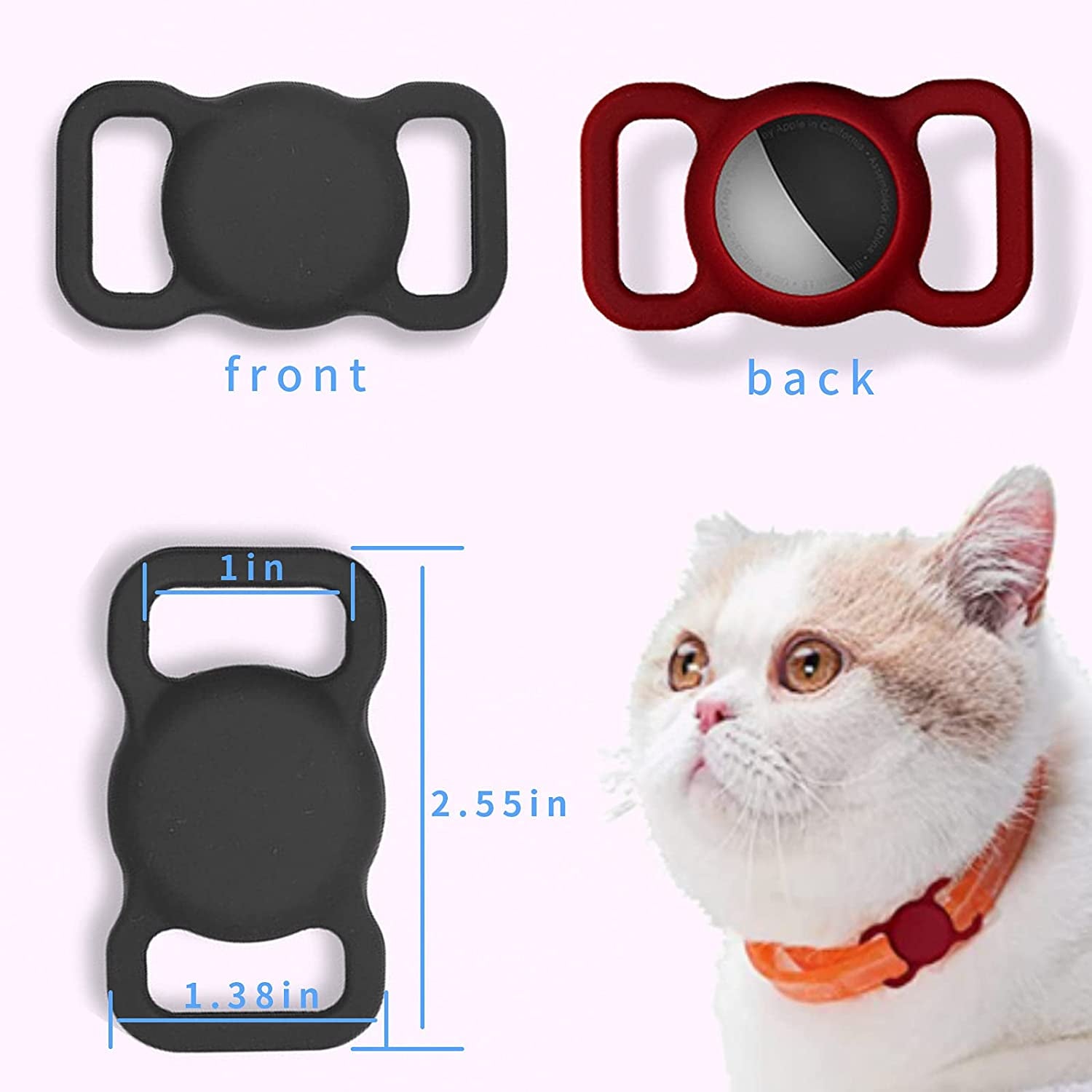 Air Tag Dog Collar Holder Waterproof Small Compatible Protective Cover for Apple Airtag GPS Tracking Dog Cat Soft Silicone Waterproof Protective for Pet Dog Cat and Children Elderly Bags  YAFIYGI   
