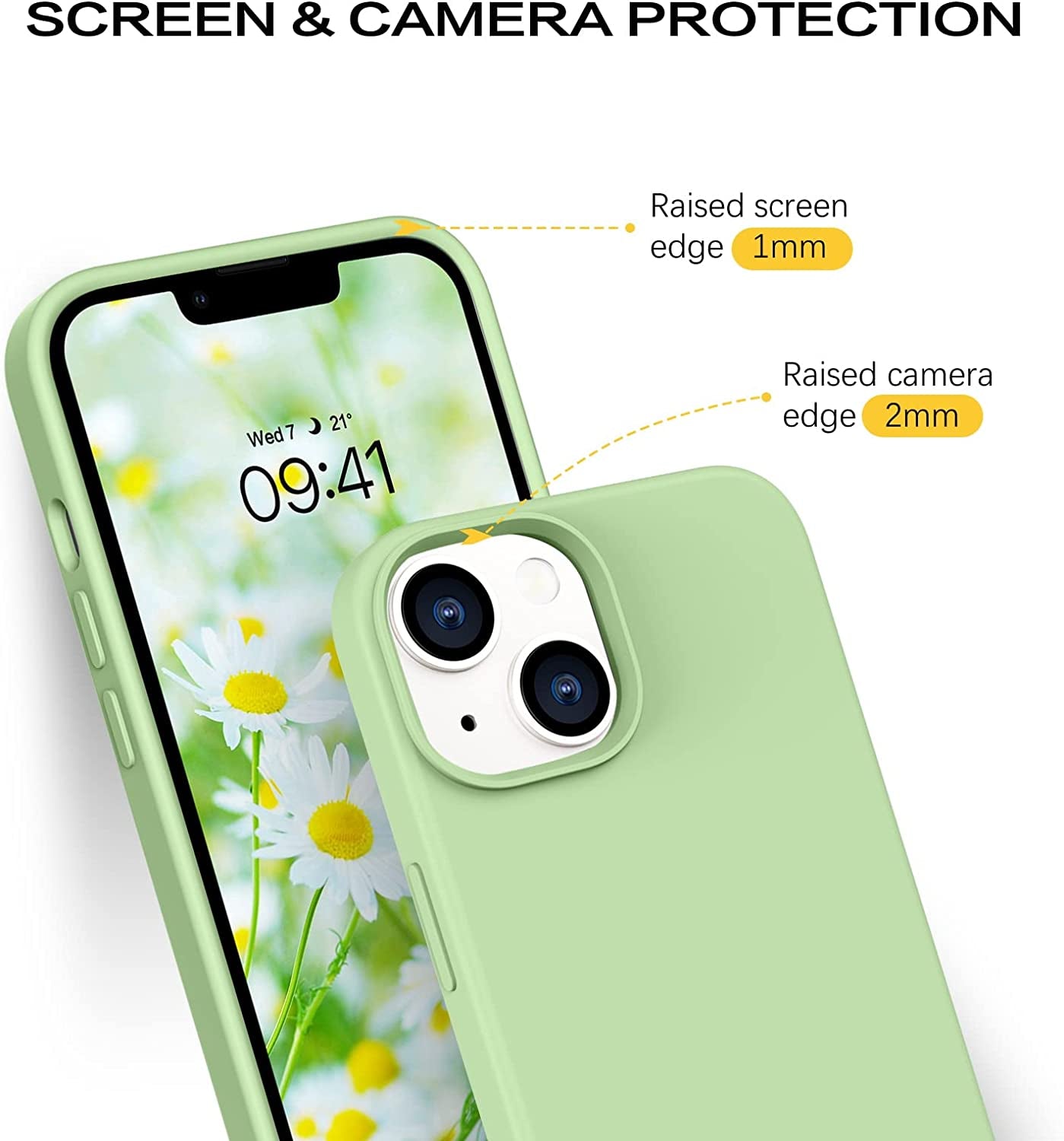 BENTOBEN Compatible with Iphone 14 Case, Liquid Silicone Gel Rubber Bumper Microfiber Lining Hard Back Shockproof Protective Phone Cover for Iphone 14 6.1", Matcha Green  BENTOBEN   