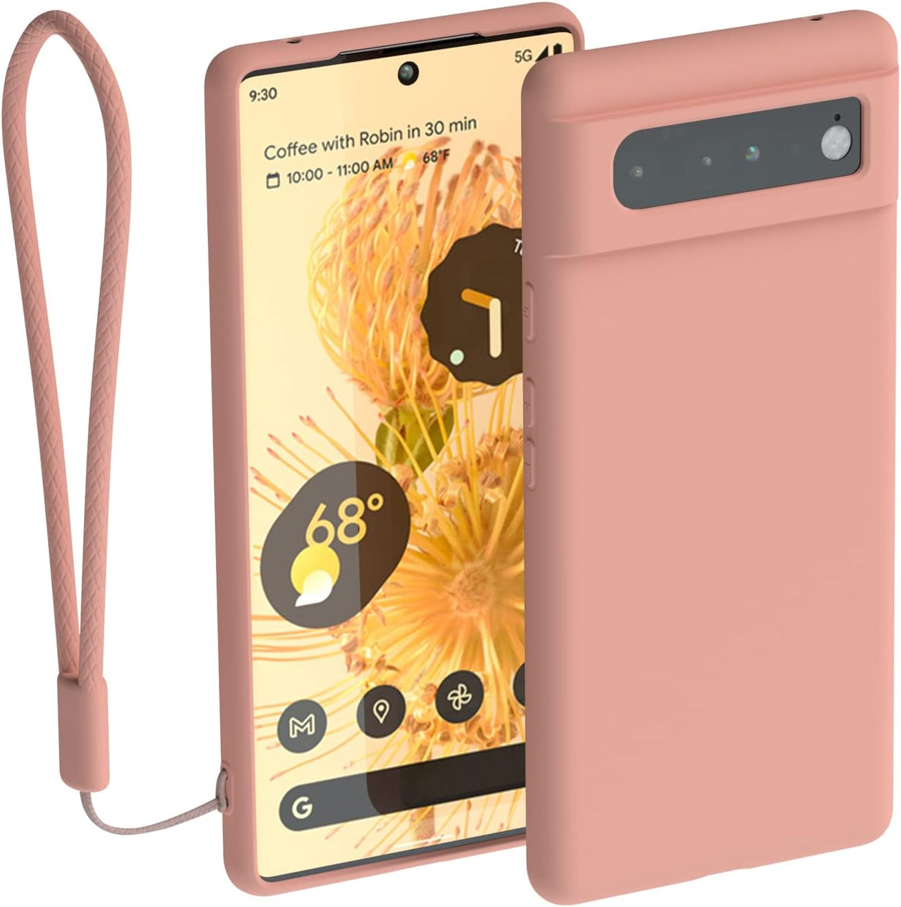 ABITKU Compatible with Google Pixel 6 Pro Case, Slim Silicone Gel Rubber Case Cover (With Microfiber Lining) Full Body Shockproof Design for Google Pixel 6 Pro - 6.7 Inch 2021 (Black)  ABITKU Pink  