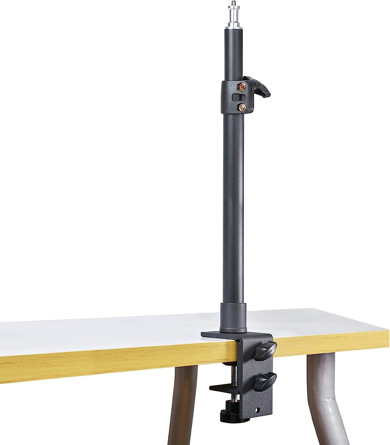 Tabletop Light Stand, Riqiorod Adjustable Desk Mount Stand with 1/4Inch Screw for Selfie LED Ring Light/Led Panel, Desktop Light Stand for Make Up, Selfie, Microphone, Youtube, Live Show  Riqiorod   