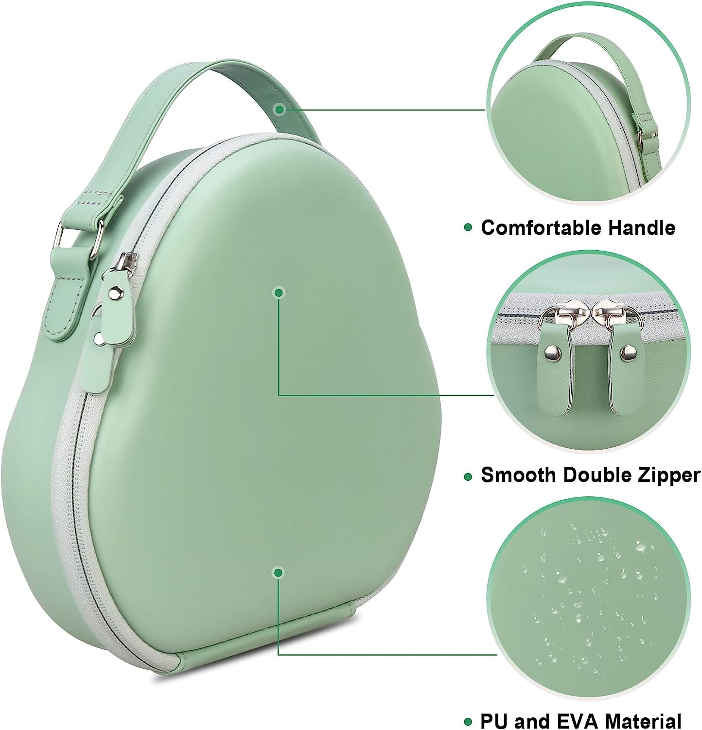 Canboc Airpods Max Case for Apple Airpods Max Headphone, Hard Carrying Smart Headphones Case, Extra Space Fits Cable, Charger, Upgrade-Green (PU)  Canboc   