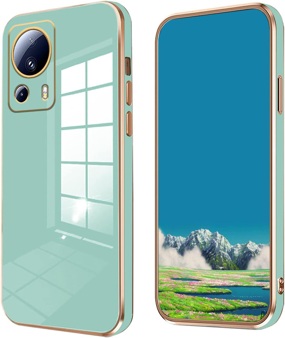 Jancyu Compatible with Xiaomi 13 Lite Case Silicone White, Slim Xiaomi 13 Lite Pro Phone Case Protective Cover Shockproof for Women Girls (Pink)  Jancyu Green  