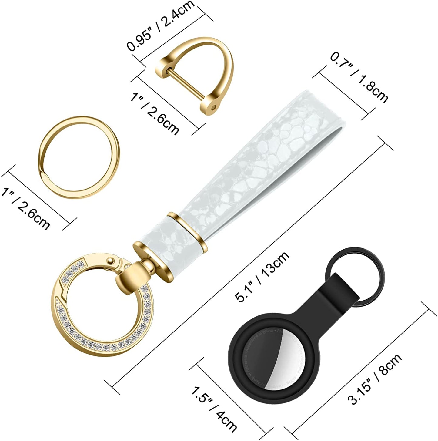 ZUOYOUZ Car Keychain with Airtag Case, Universal Fob Keychain Accessories, Key Chain Holder as Christmas Gift for Women, Men  ZUOYOUZ   