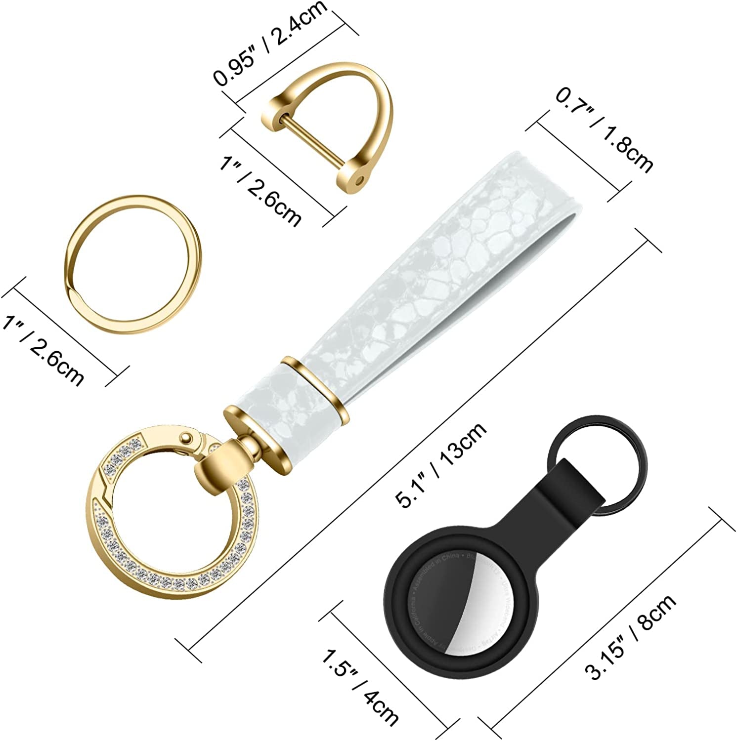 ZUOYOUZ Car Keychain with Airtag Case, Universal Fob Keychain Accessories, Key Chain Holder as Christmas Gift for Women, Men  ZUOYOUZ   