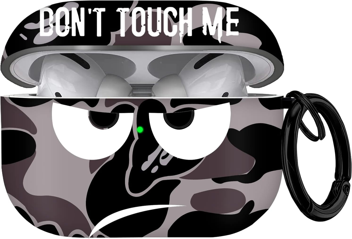 Youtec Airpods Pro Case , Don'T Touch Me Airpods Pro Cover with Keychain Soft Cute Shockproof Cover for Women Men Compatible with Airpods Pro 2019 Charging Case -Black  Youtec grey  