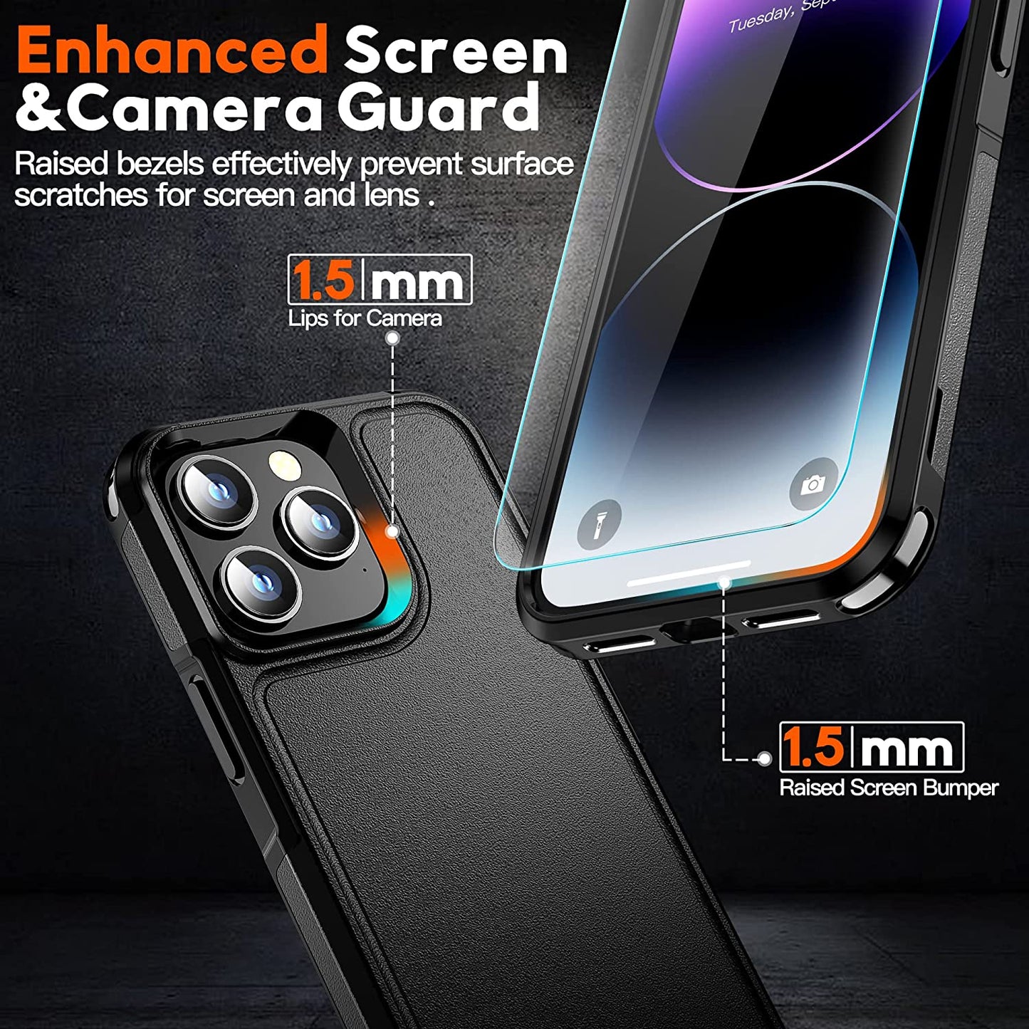 MOZOTER Magnetic for Iphone 14 Pro Max Phone Case [Compatible with Magsafe][Military Grade Drop Protection][Glass Screen Protector+Camera Lens Protector] Heavy Duty Shockproof Case 6.7 Inch-Black  MOZOTER   
