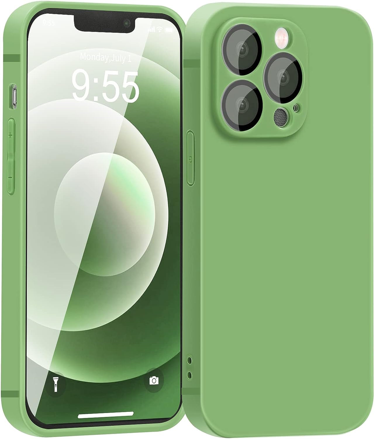 YZR Silicone Case for Iphone 12 Pro Max Case 6.7 Inch, Individual Protection for Each Lens, Liquid Silicone Phone Case with Microfiber Lining (Hawthorn Red)  YZR Matcha Green  