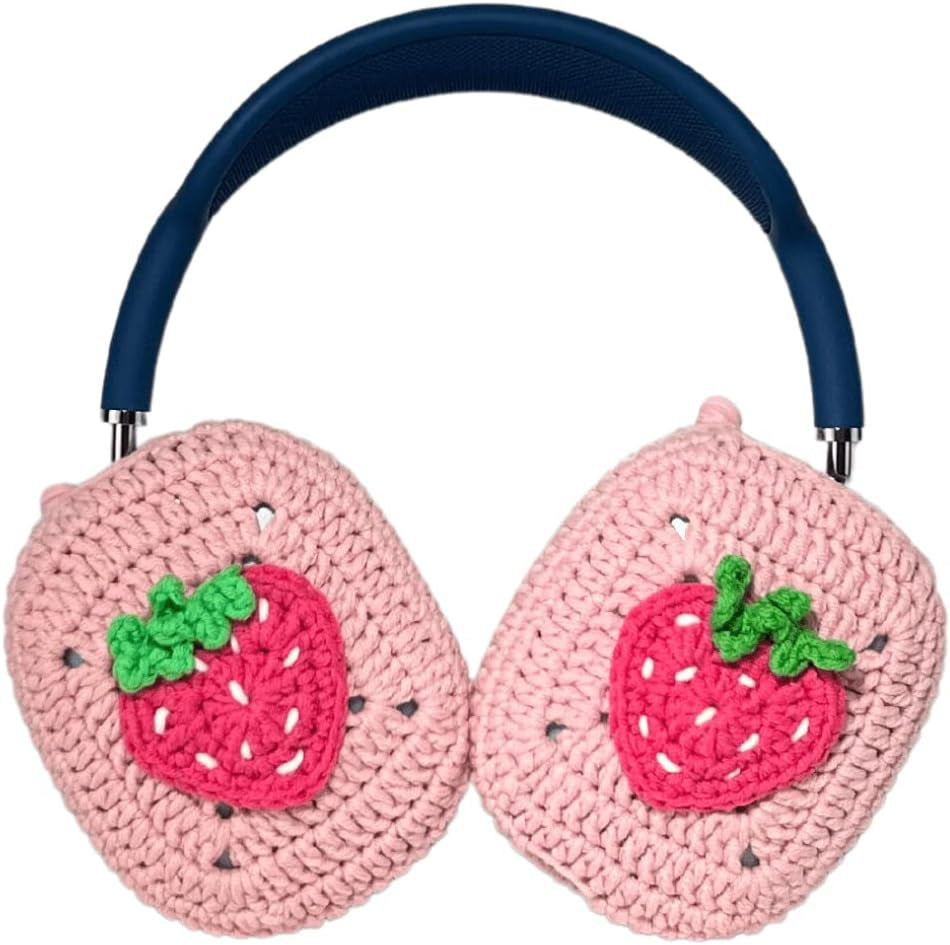 Apple Airpods Max Crochet Headphone Covers, Cute Airpods Max Case for Apple Headphones (Strawberry)  ggümm studio   