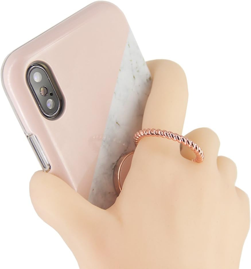 Finger Ring Stand,Ucolor 360° Rotation Cell Phone Grip Mount Kickstand Holder for Smartphones and Tablet (Rose Gold Marble)  uCOLOR   