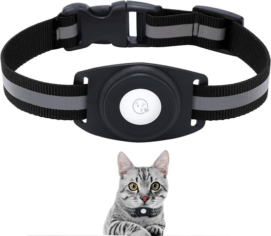 Simplethings for Airtag Cat Collar, Reflective Collar Designed for Airtag Small Pets Cat Puppy Dog Collar (Black)  SimpleThings   