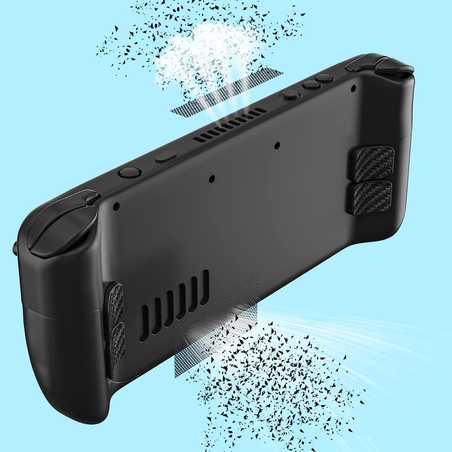 Steam Deck Accessories, Steam Deck Touch Protector, Steam Deck Dust Plug, Steam Deck Silicone Thumb Grip Caps, Vent Dust Filter Cover with Trackpads Skins - 9 in 1  ECHZOVE   