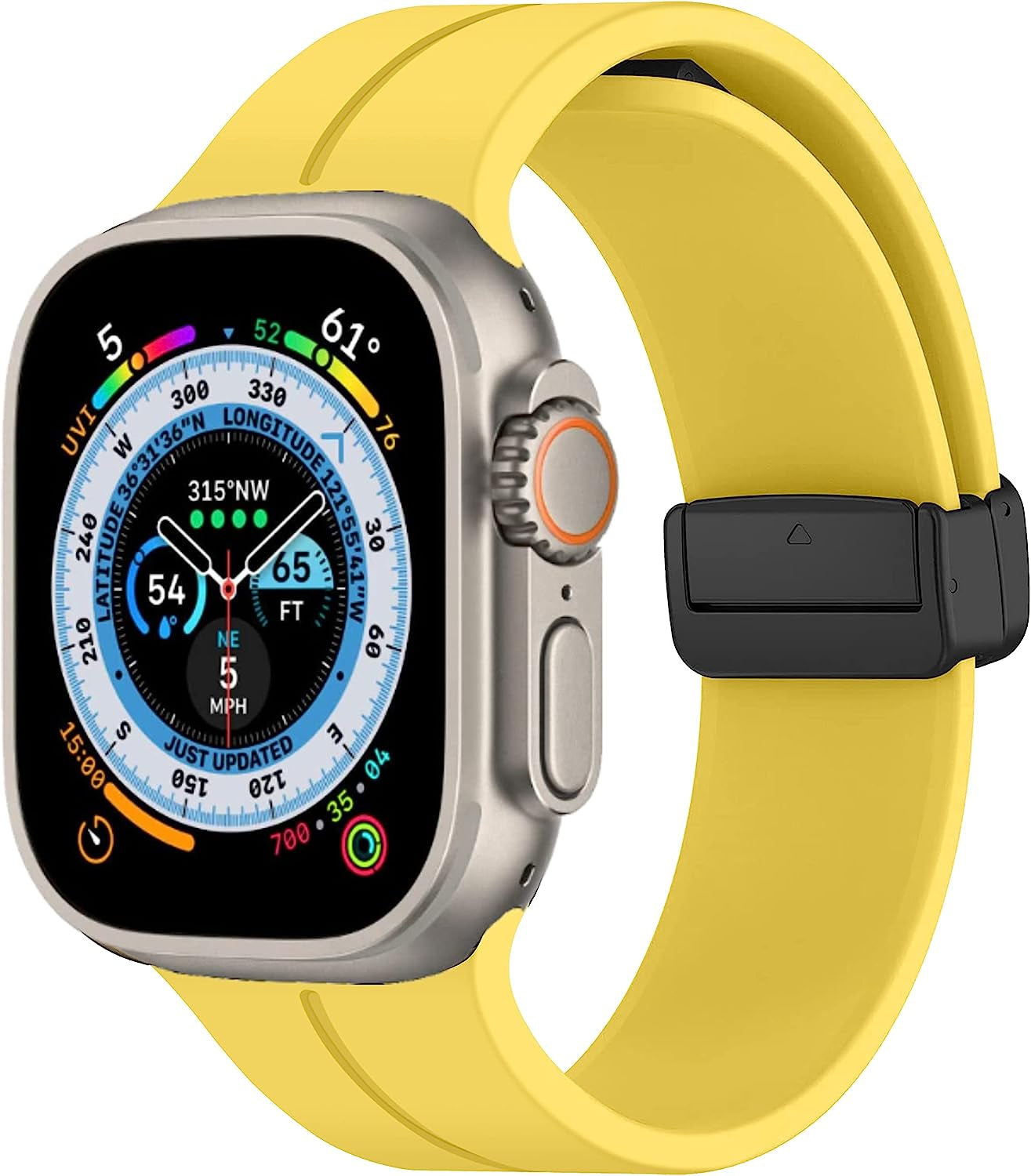 For Apple Watch Band 41Mm 40Mm 38Mm Women Men, Iwatch Bands Silicone Magnetic Bracelet Wristband Sport Band for Apple Watch Series 8 7 Series SE 2Nd Generation SE 6 5 4 3 2 1 Strap  SOLOLUP Yellow 42/44/45/49mm 