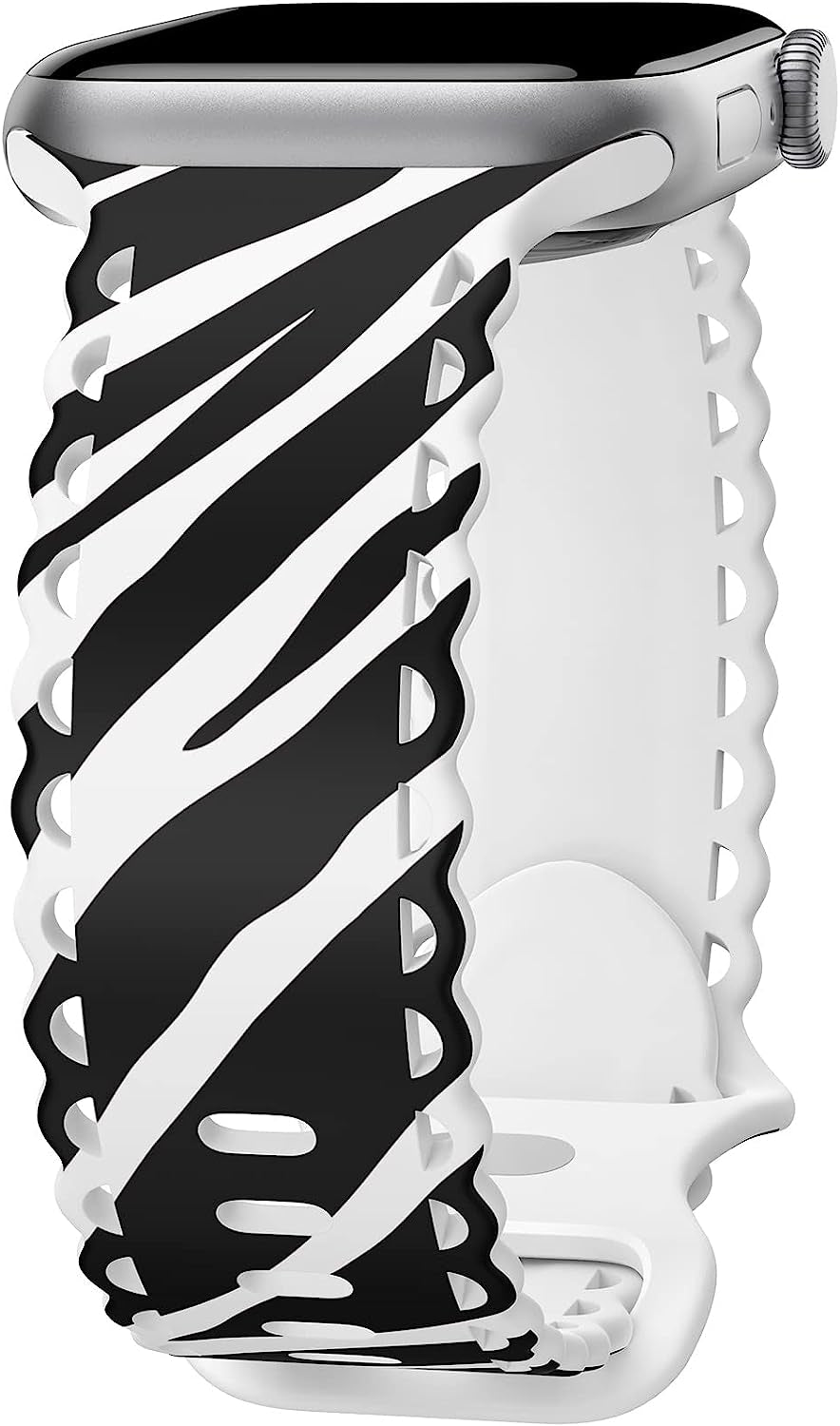 Upfurmach Compatible with Apple Watch Band 41Mm 40Mm 38Mm 49Mm 45Mm 44Mm 42Mm Women Girl, Rose Floral Print Lace Hollow-Out Soft Silicone Sport Bands for Iwatch Ultra SE Series 8 7 6 5 4 3 2 1, Rosb-38  UpfurMach   